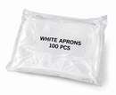 White disposable aprons, pack of 100